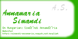 annamaria simandi business card